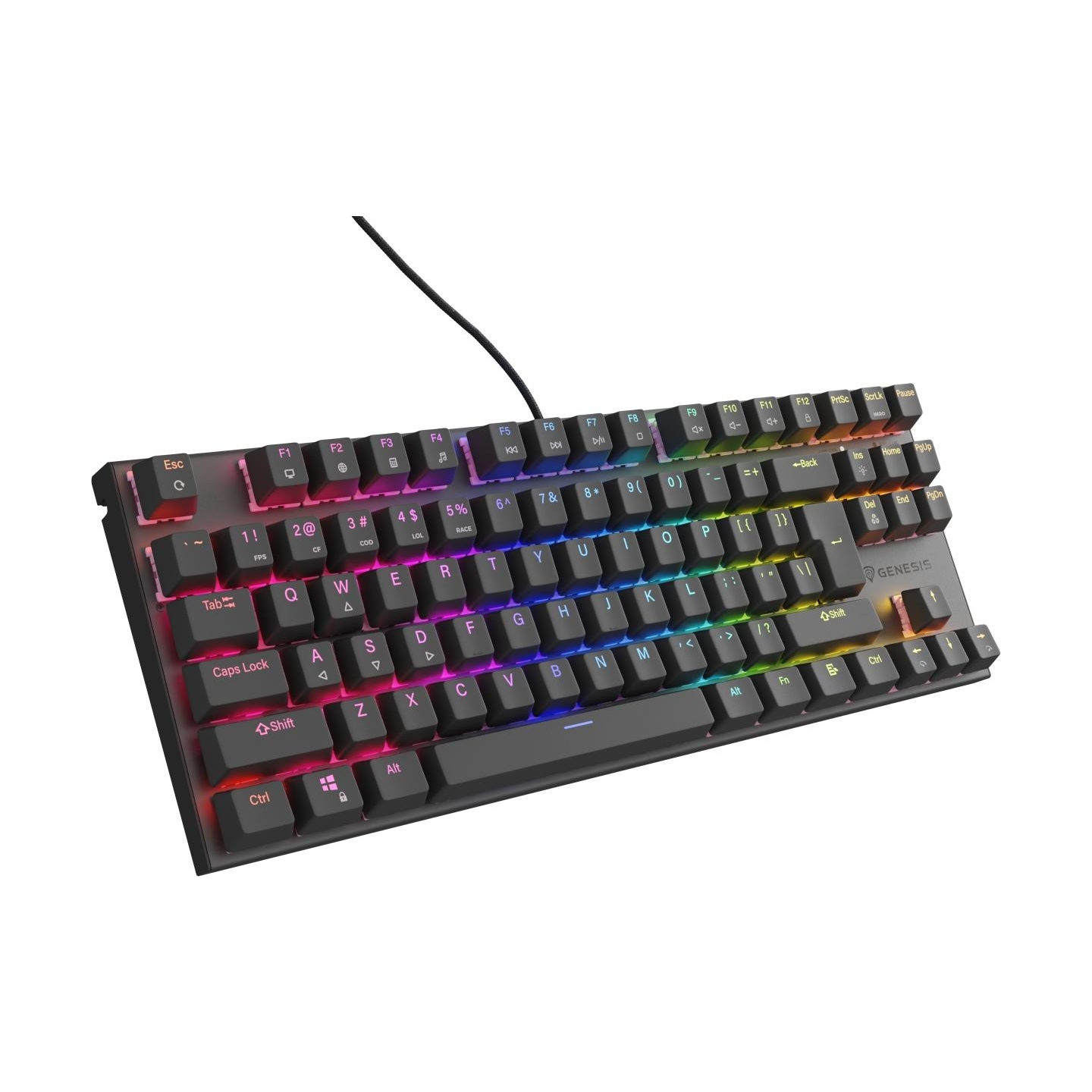 Genesis | THOR 303 | Mechanical Gaming Keyboard | Wired | US | Outemu Peach Silent | Black