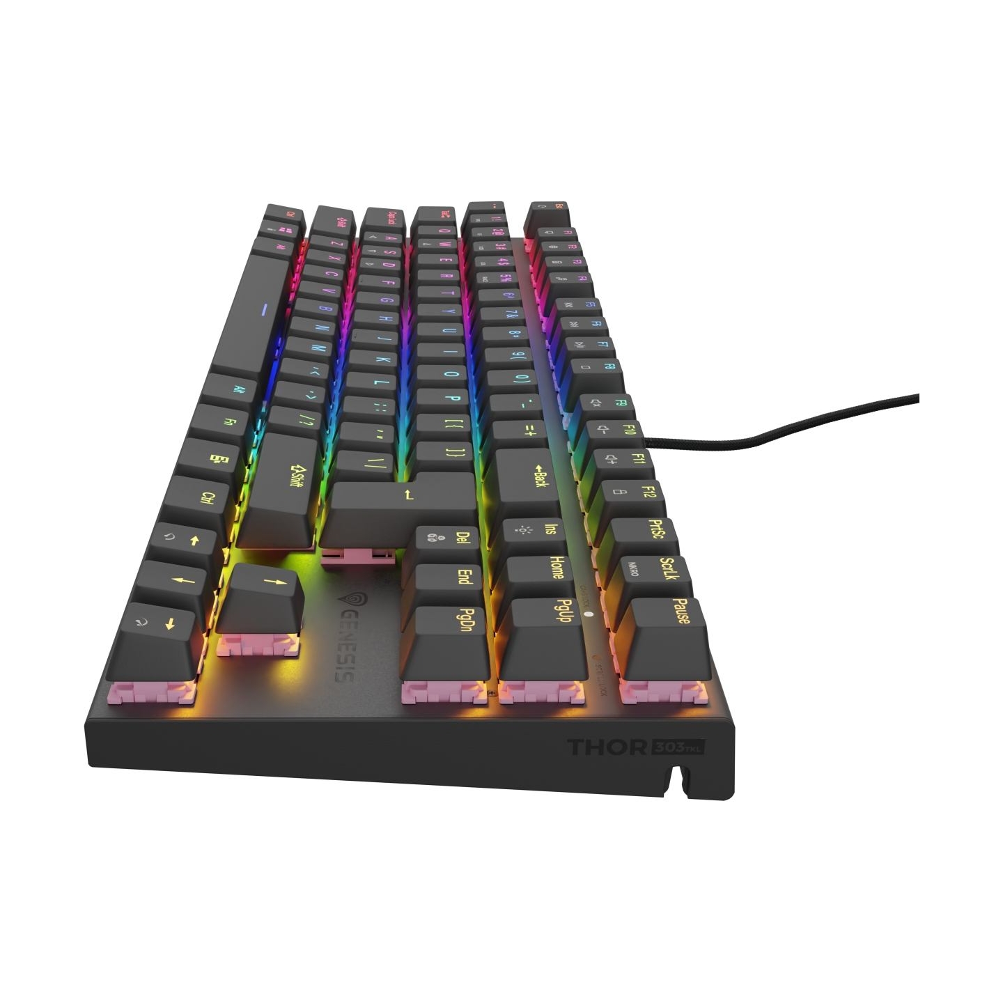 Genesis | THOR 303 | Mechanical Gaming Keyboard | Wired | US | Outemu Peach Silent | Black