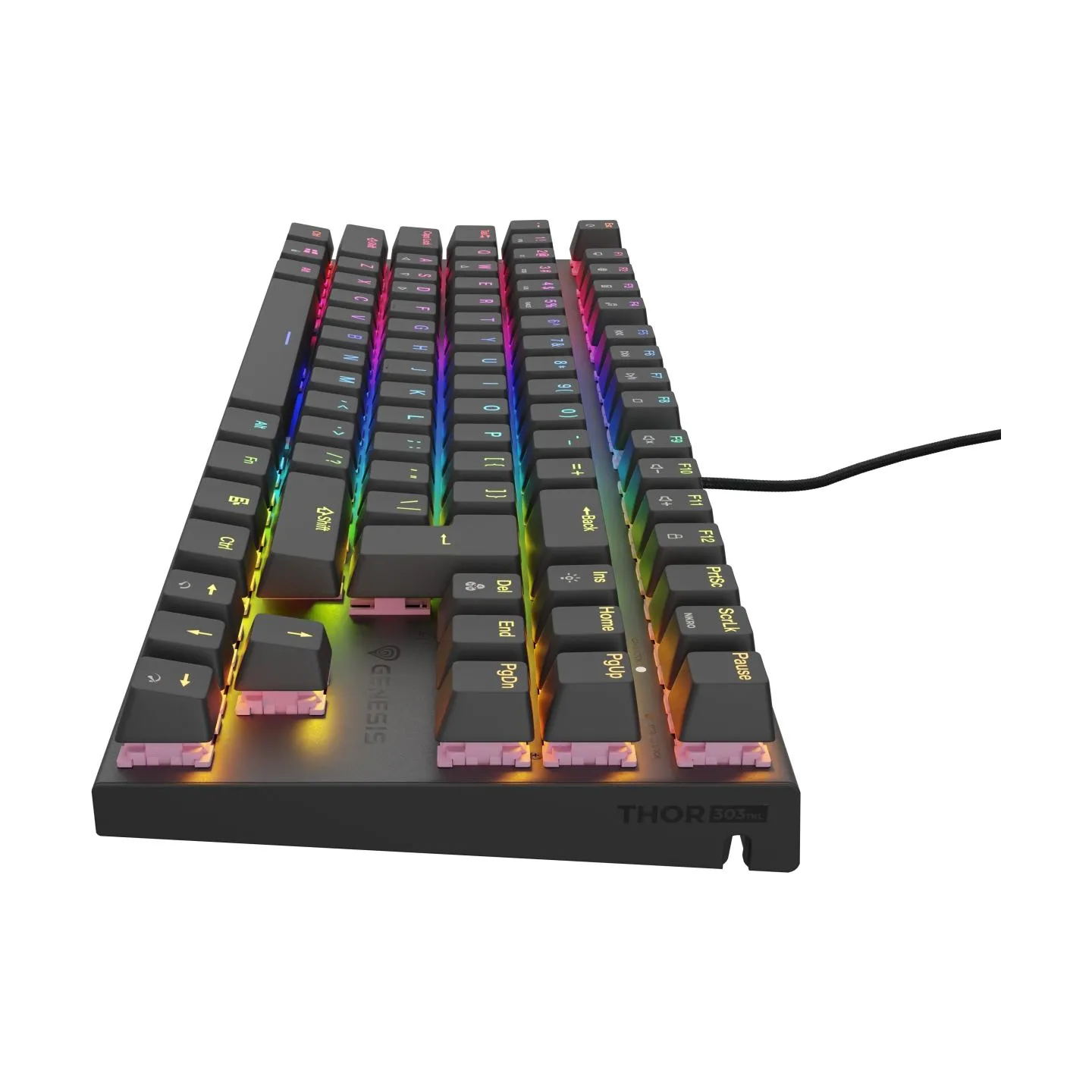 Genesis | THOR 303 | Mechanical Gaming Keyboard | Wired | US | Outemu Peach Silent | Black