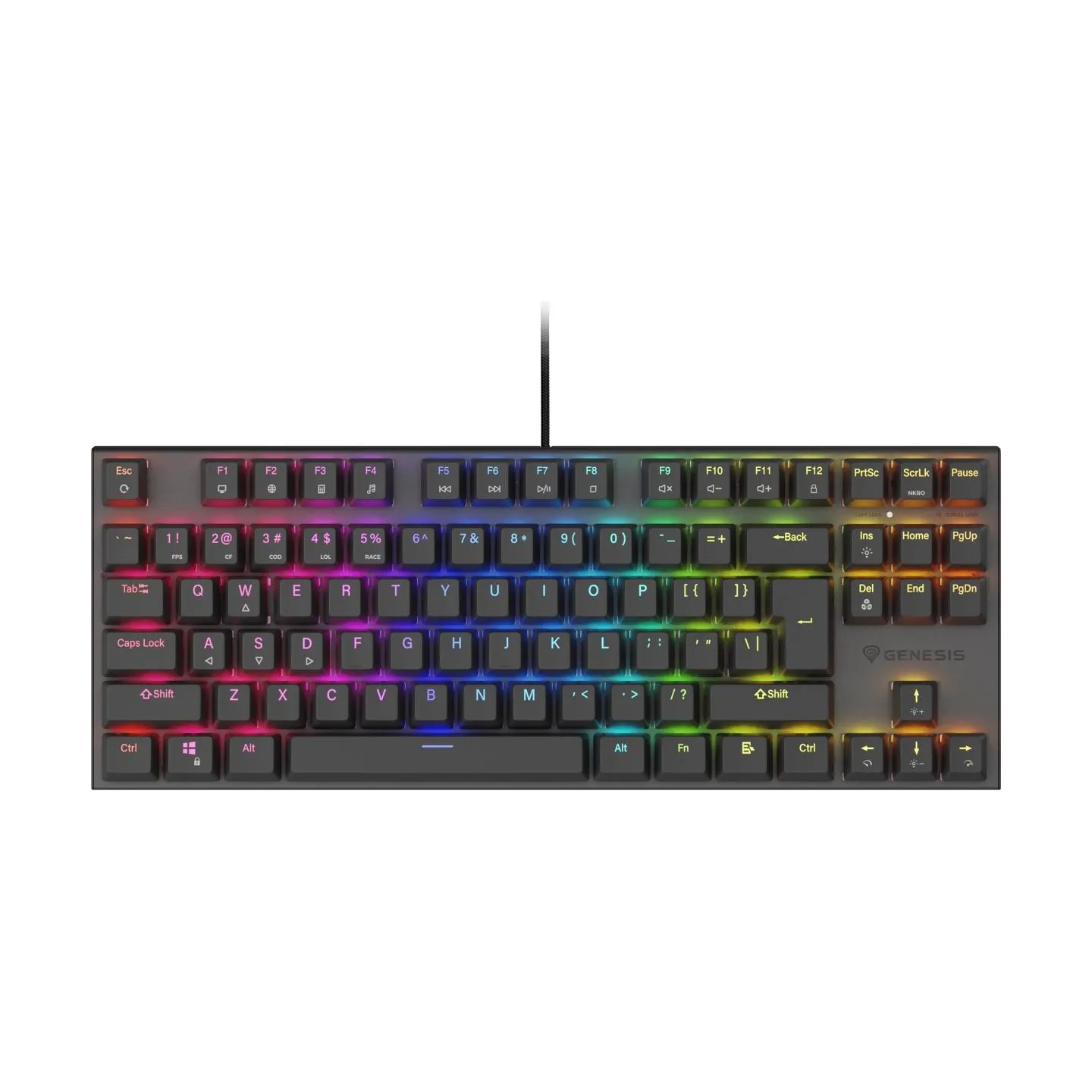 Genesis | THOR 303 | Mechanical Gaming Keyboard | Wired | US | Outemu Peach Silent | Black
