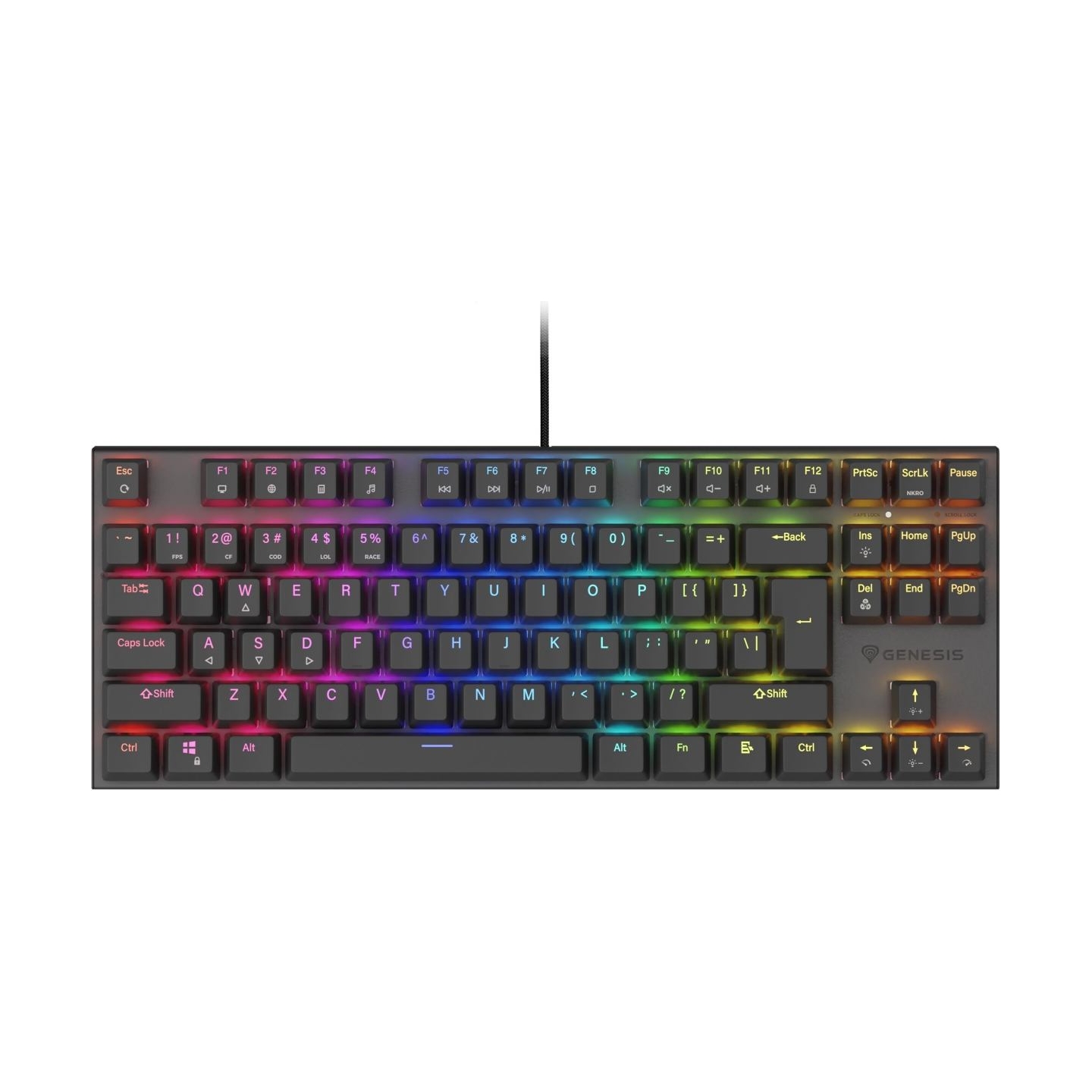 Genesis | THOR 303 | Mechanical Gaming Keyboard | Wired | US | Outemu Peach Silent | Black