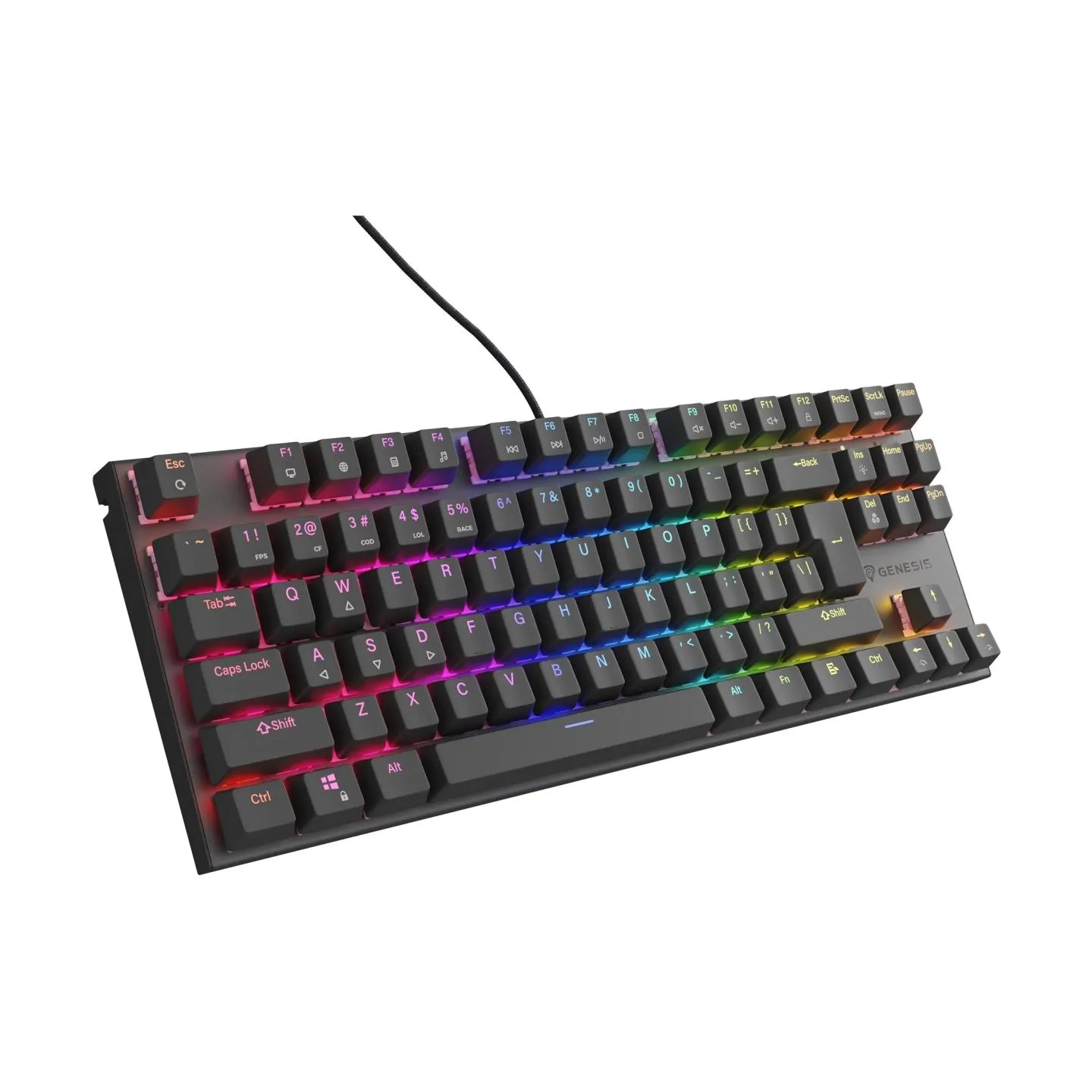 Genesis | THOR 303 | Mechanical Gaming Keyboard | Wired | US | Outemu Peach Silent | Black