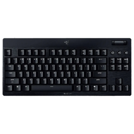 Razer | BlackWidow V4 Low-Profile Tenkeyless HyperSpeed | Keyboard | Wireless | US | Bluetooth | Green Switches | Black