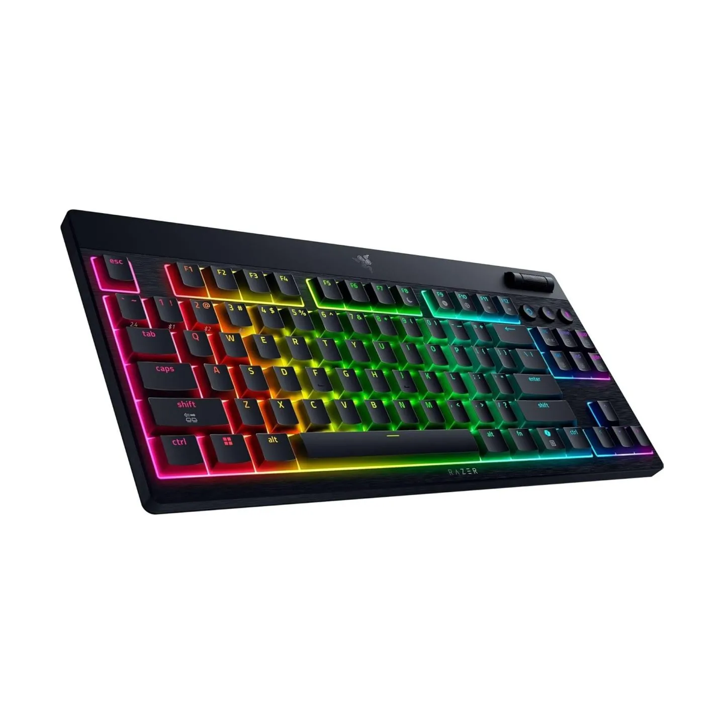 Razer | BlackWidow V4 Low-Profile Tenkeyless HyperSpeed | Keyboard | Wireless | US | Bluetooth | Green Switches | Black