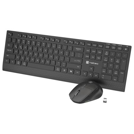 Natec Keyboard and Mouse | Stringray 2 | Keyboard and Mouse Set | Wireless | US | Black