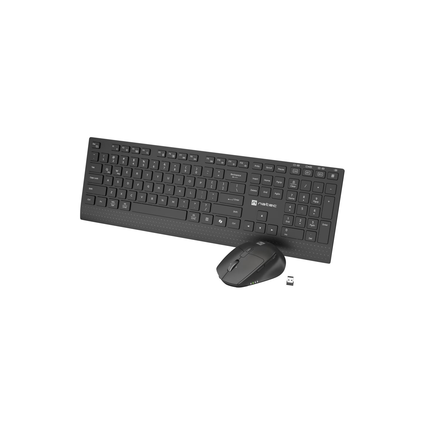 Natec Keyboard and Mouse | Stringray 2 | Keyboard and Mouse Set | Wireless | US | Black
