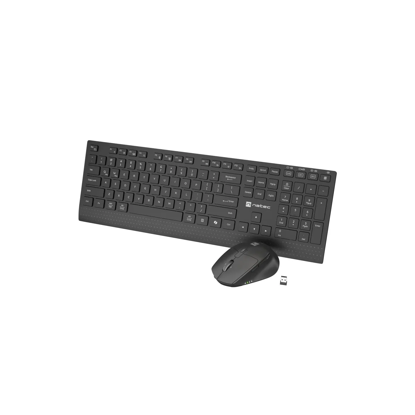Natec Keyboard and Mouse | Stringray 2 | Keyboard and Mouse Set | Wireless | US | Black
