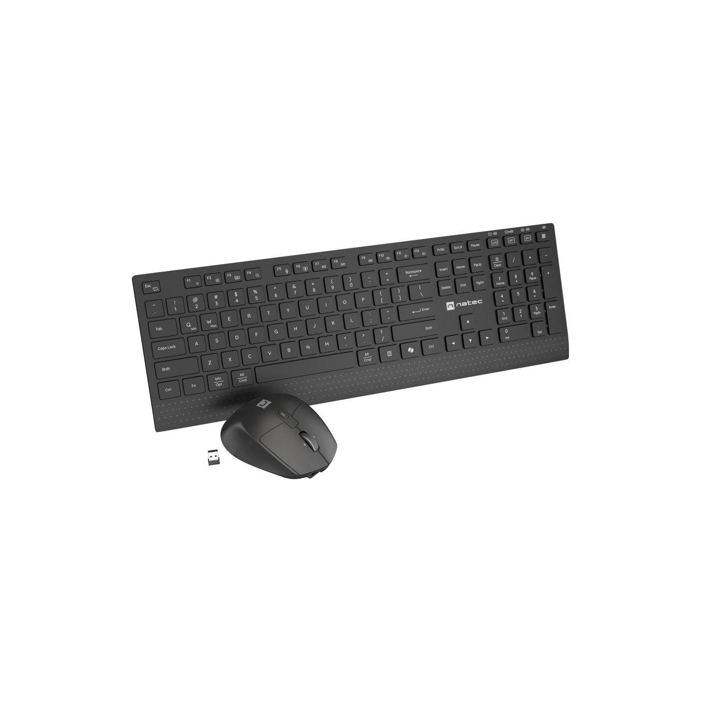 Natec Keyboard and Mouse | Stringray 2 | Keyboard and Mouse Set | Wireless | US | Black