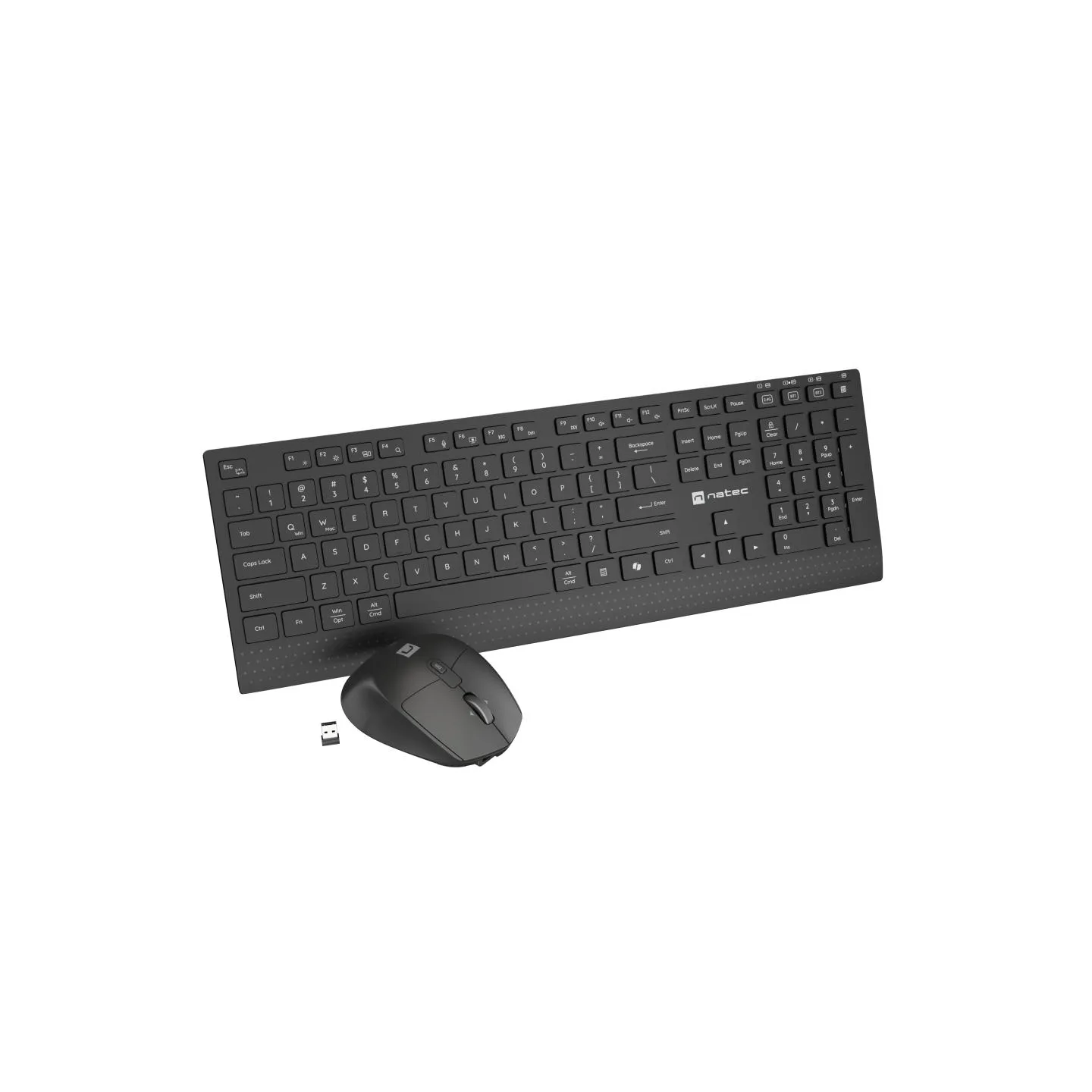 Natec Keyboard and Mouse | Stringray 2 | Keyboard and Mouse Set | Wireless | US | Black