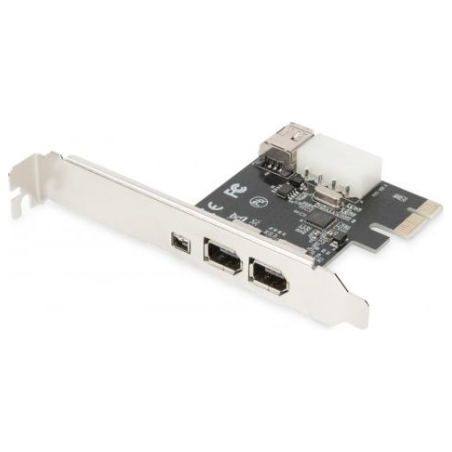 Digitus | IEEE 1394a Interface Card, PCI express, 4 Port 1x ext. 1394mini, 2x ext./1x int. 1394a Ports | DS-30201-5