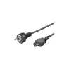 Goobay | Power supply cord (safety plug) | 93586 | Black Safety plug (type F, CEE 7/7) | Device socket C5