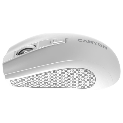 Canyon MW-7, 2.4Ghz wireless mouse, 6 buttons, DPI 800/1200/1600, with 1 AA battery ,size 110*60*37mm,58g,white