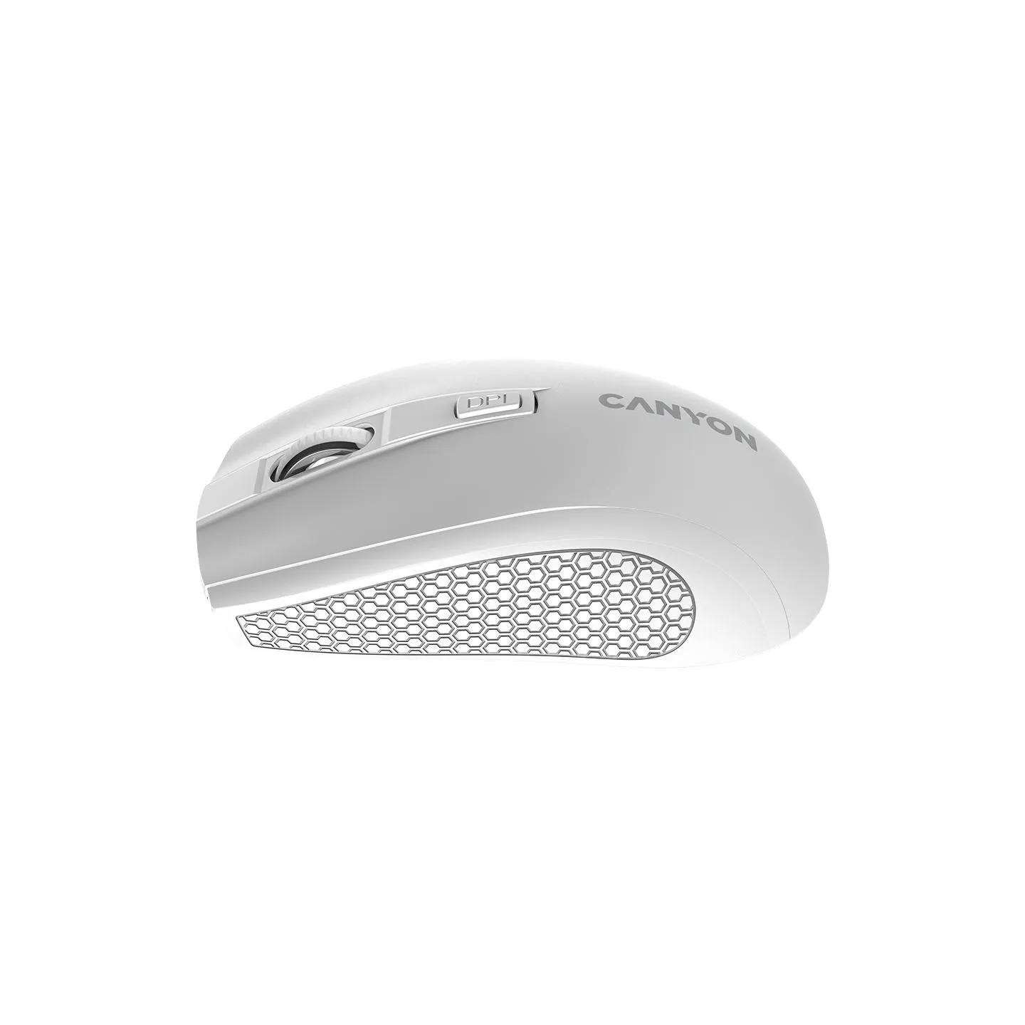 Canyon MW-7, 2.4Ghz wireless mouse, 6 buttons, DPI 800/1200/1600, with 1 AA battery ,size 110*60*37mm,58g,white