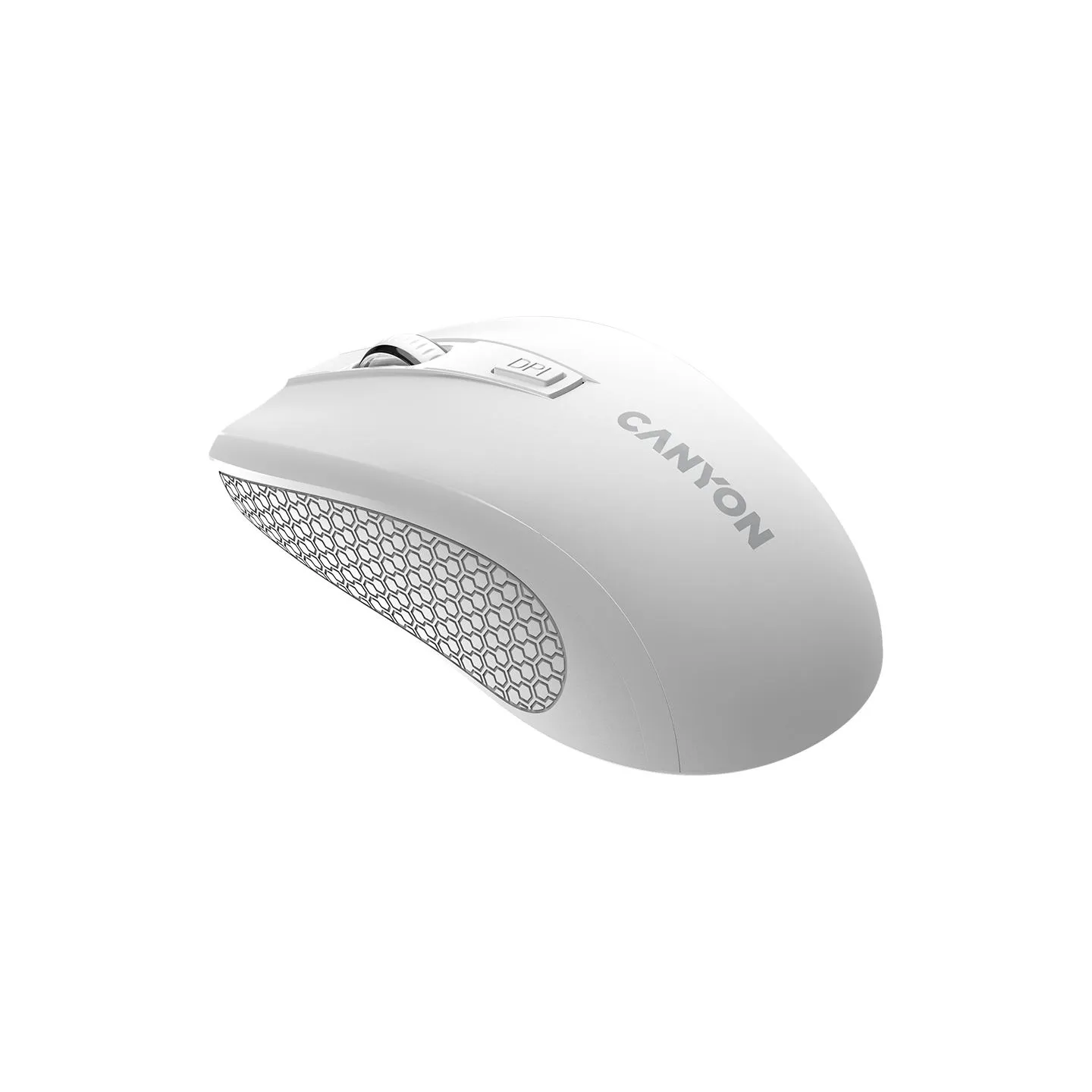 Canyon MW-7, 2.4Ghz wireless mouse, 6 buttons, DPI 800/1200/1600, with 1 AA battery ,size 110*60*37mm,58g,white