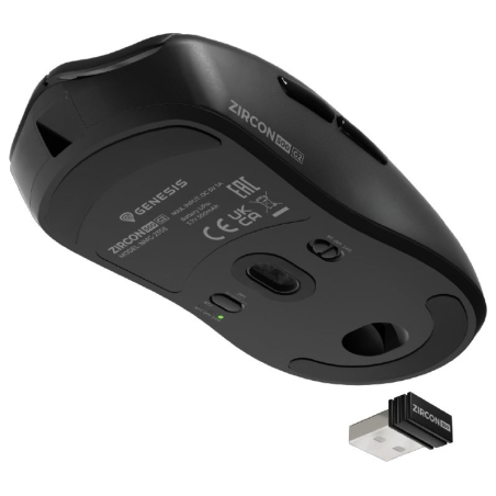 Genesis ZIRCON 500 G2 | Gaming Mouse | Wireless/Wired | 2.4 GHz, Bluetooth, USB | Black