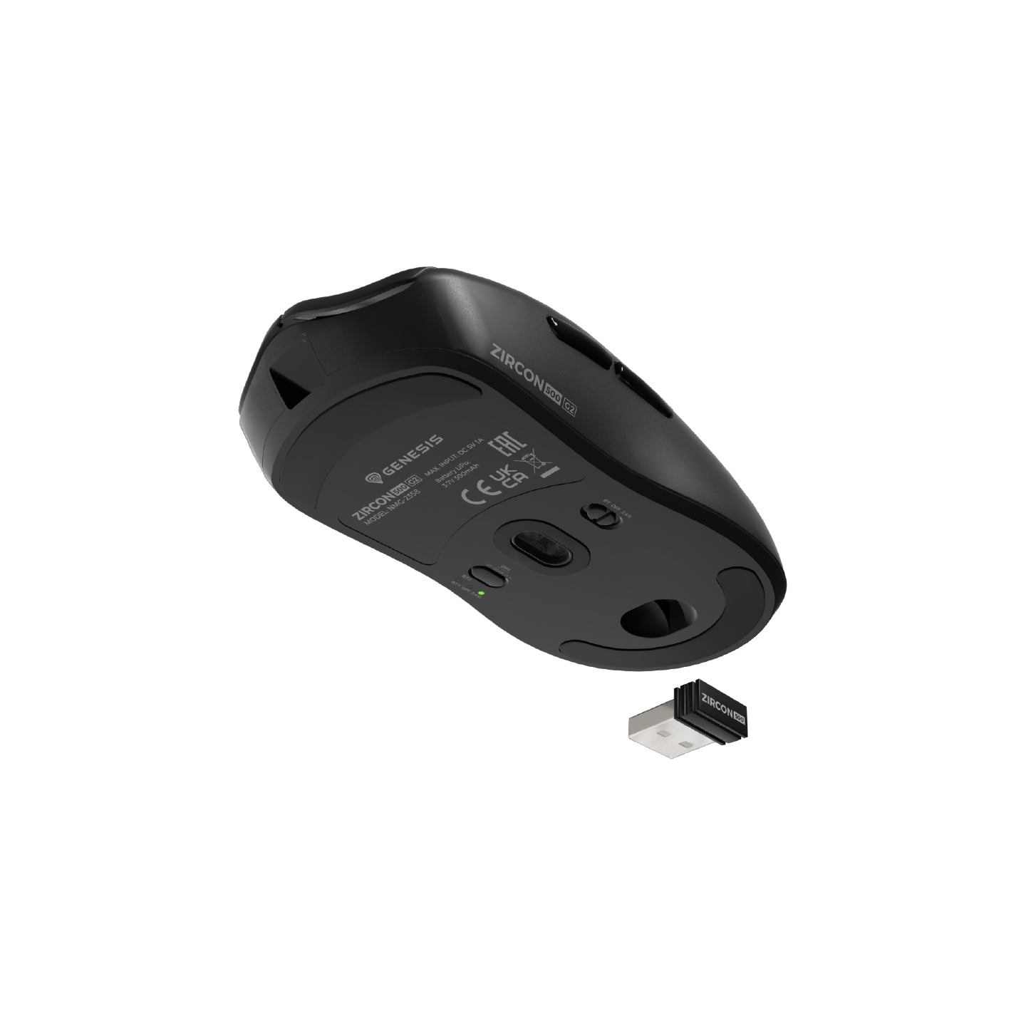 Genesis ZIRCON 500 G2 | Gaming Mouse | Wireless/Wired | 2.4 GHz, Bluetooth, USB | Black