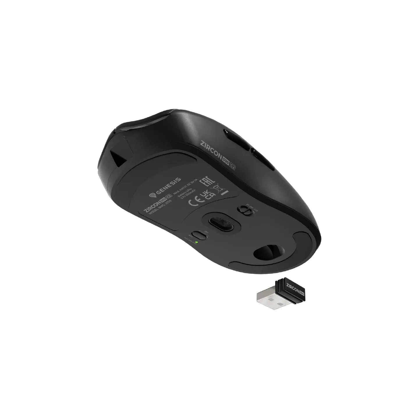 Genesis ZIRCON 500 G2 | Gaming Mouse | Wireless/Wired | 2.4 GHz, Bluetooth, USB | Black