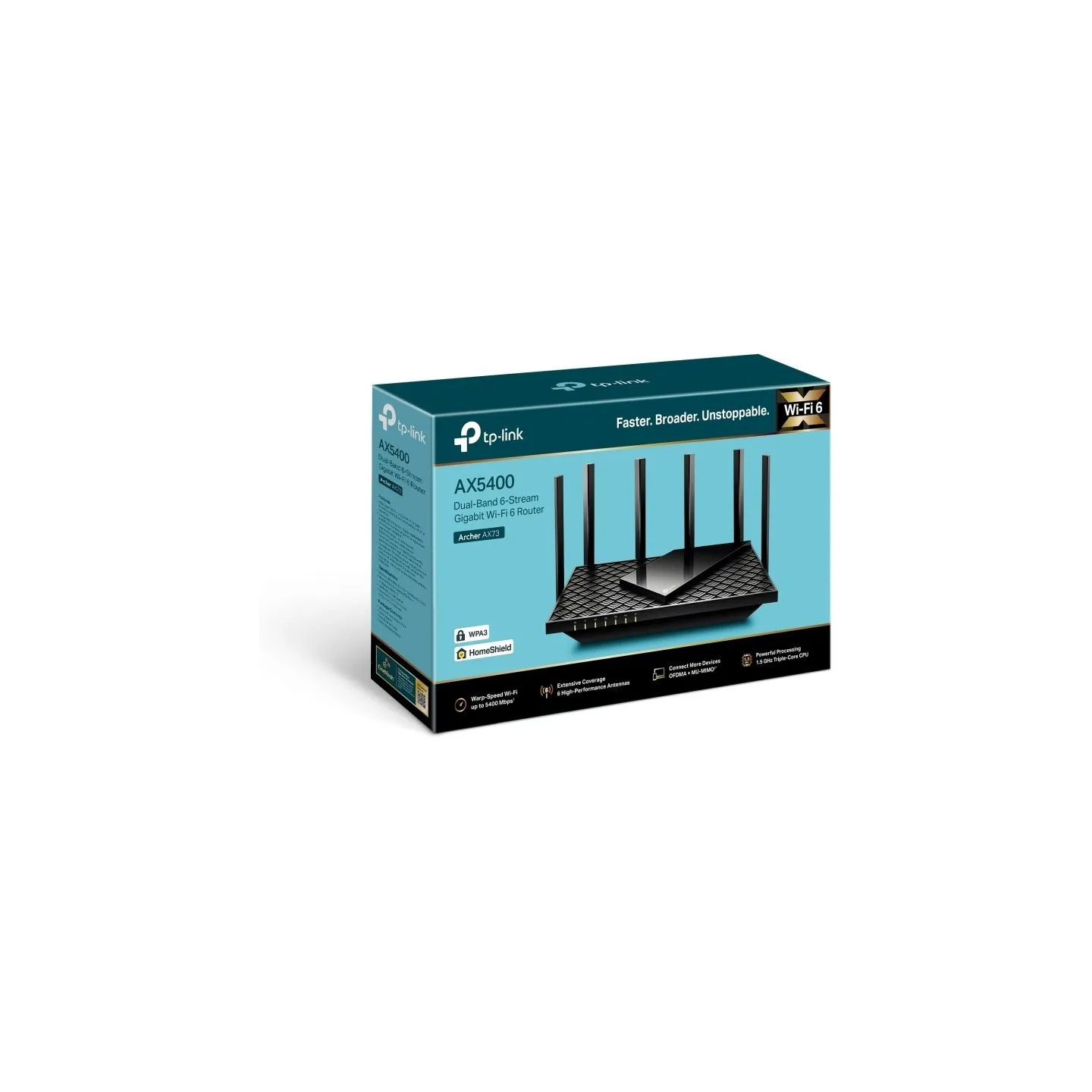 Tp-Link Dual-Band Wi-Fi 6 Router | Archer AX72 | 802.11ax | 10/100 Mbit/s | Ethernet LAN (RJ-45) ports 3 | Mesh Support No | MU-