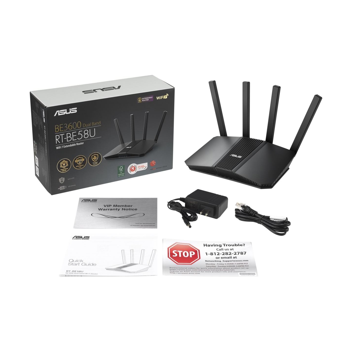Asus DWiFi 7 AiMesh Extendable Router | RT-BE58U | 802.11be | 10/100/1000 Mbit/s | Ethernet LAN (RJ-45) ports 5 | Mesh Support Y