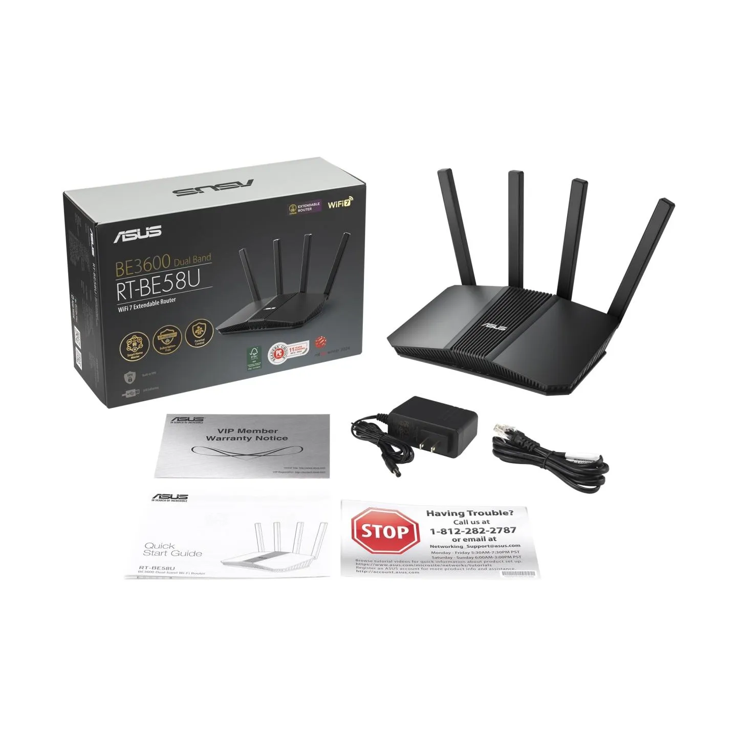 Asus DWiFi 7 AiMesh Extendable Router | RT-BE58U | 802.11be | 10/100/1000 Mbit/s | Ethernet LAN (RJ-45) ports 5 | Mesh Support Y