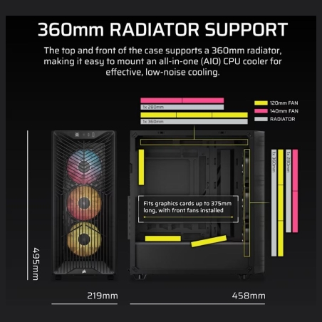 Corsair Case 3200D RS ARGB Mid-Tower Smoke