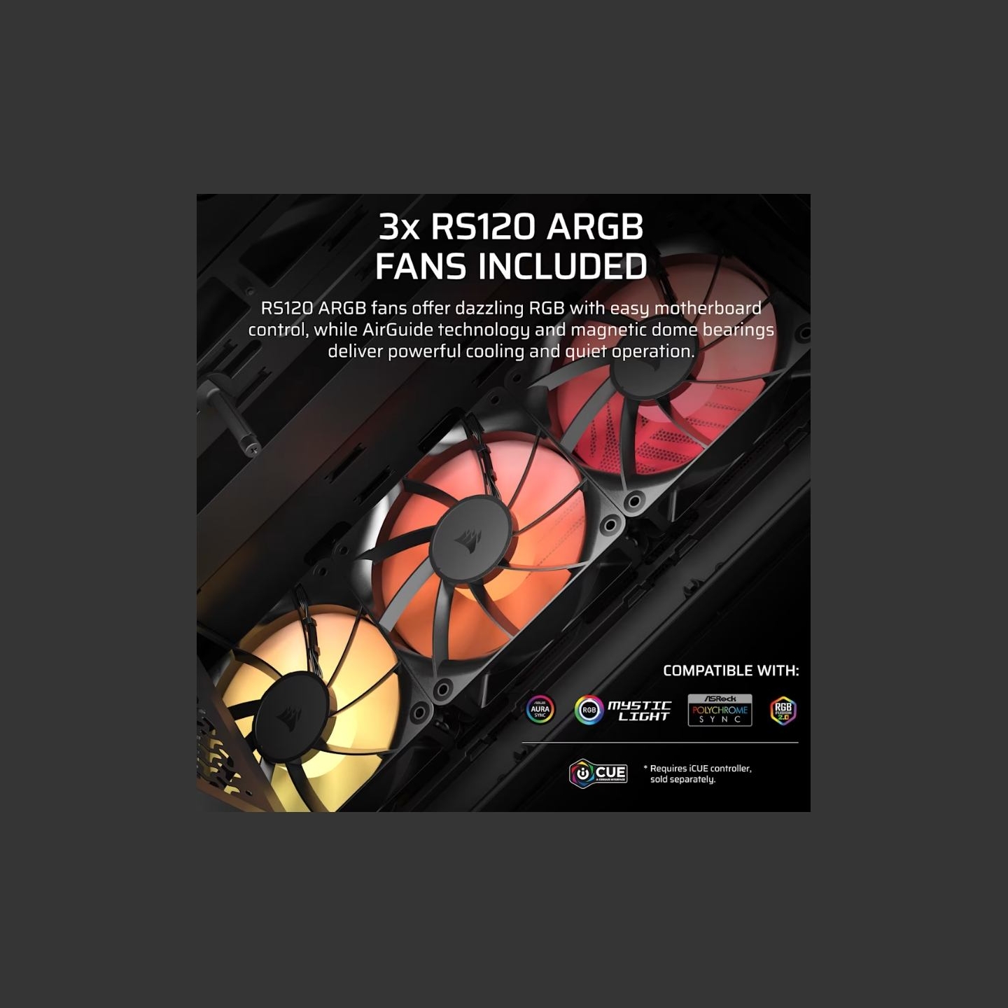 Corsair Case 3200D RS ARGB Mid-Tower Smoke