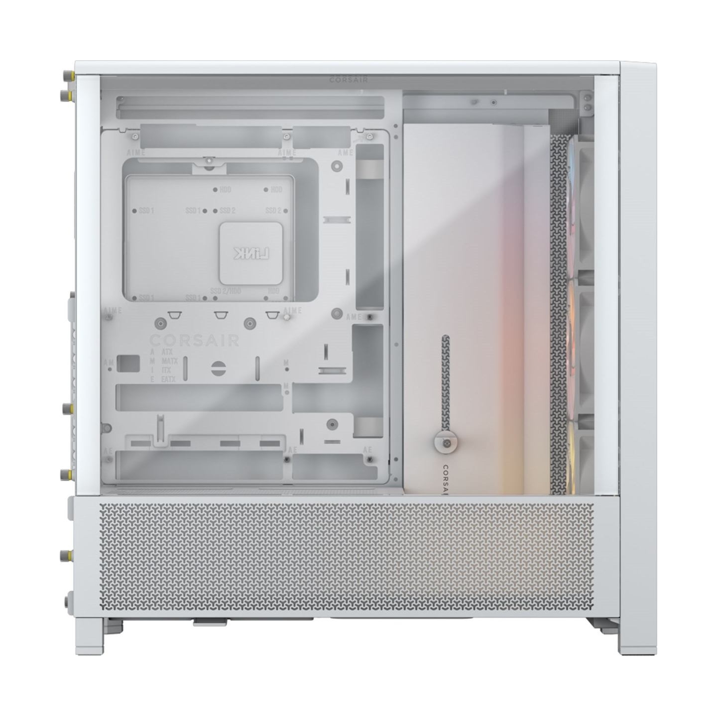 Corsair PC Case | Frame 4000D RS ARGB Modular | White | Mid-Tower