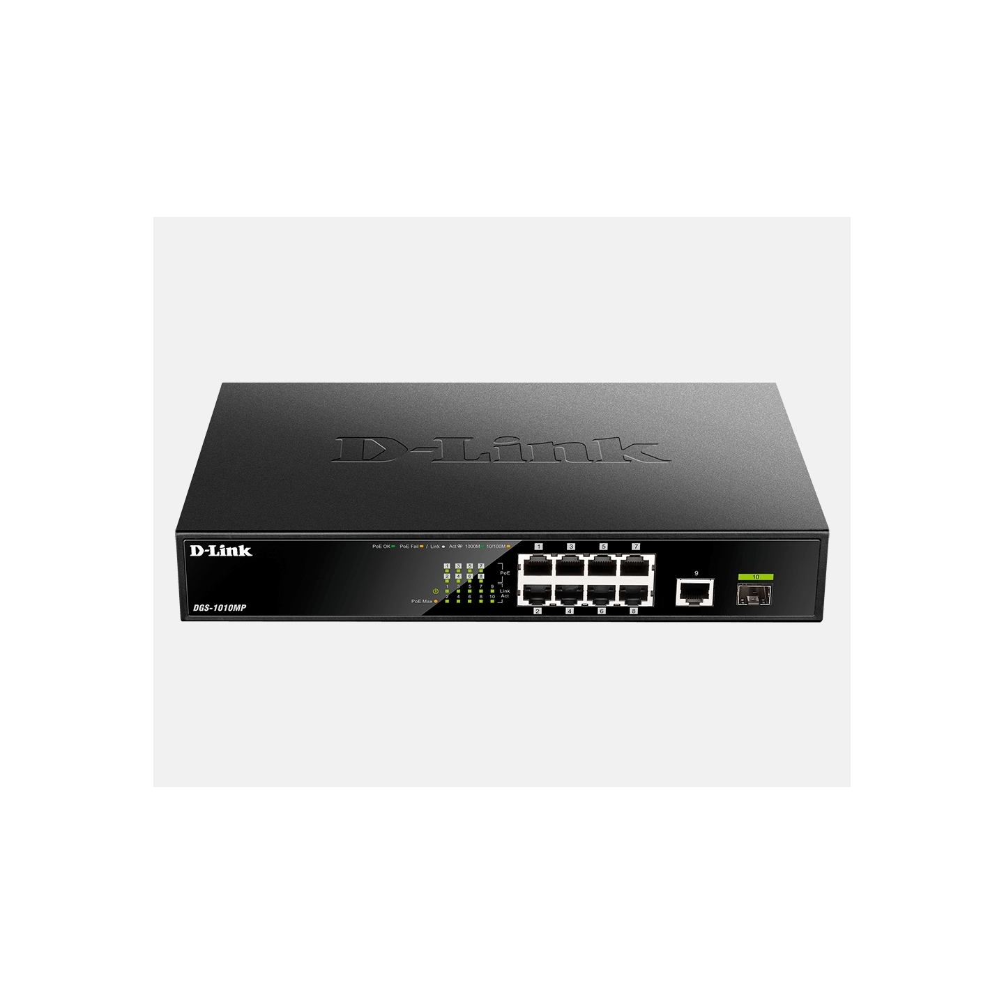 D-Link | 10 Gigabit port Switch with PoE | DGS-1010MP | Unmanaged | Desktop / Rackmount | Gigabit Ethernet (copper) ports quanti
