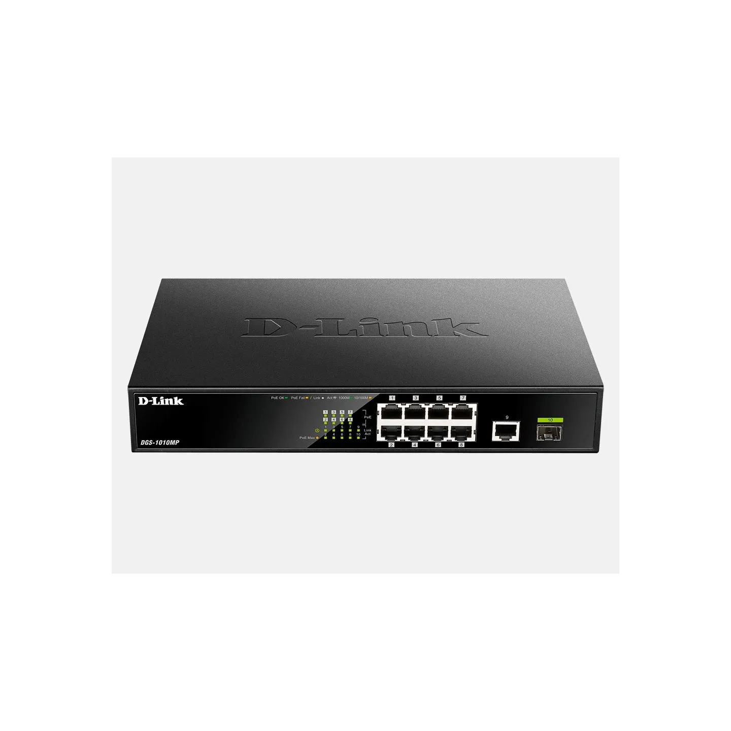 D-Link | 10 Gigabit port Switch with PoE | DGS-1010MP | Unmanaged | Desktop / Rackmount | Gigabit Ethernet (copper) ports quanti