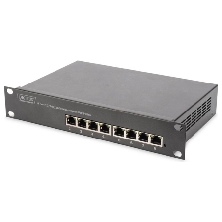 Digitus | 8-port Gigabit Ethernet PoE switch | DN-95317 | Unmanaged | Rackmountable | Power supply type Internal