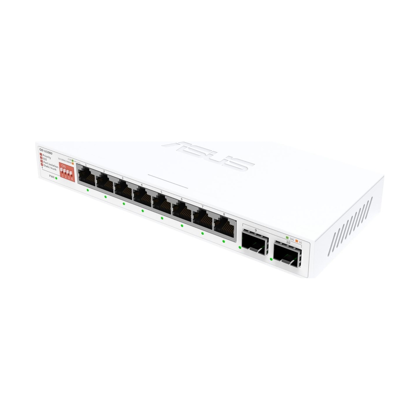 Asus | QG-U1080 | 8-Port 2.5G and 2-Port 10G SFP+ Switch | Unmanaged | Desktop | SFP+ ports quantity 2 x 10G SFP+ ports