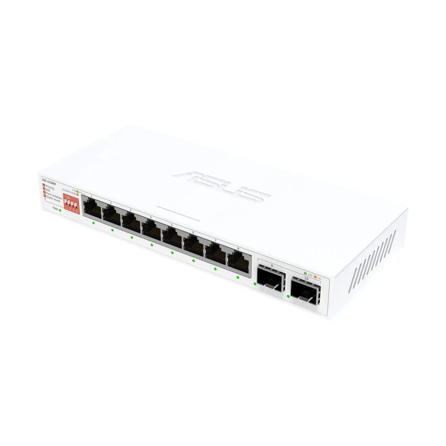 Asus | QG-U1080 | 8-Port 2.5G and 2-Port 10G SFP+ Switch | Unmanaged | Desktop | SFP+ ports quantity 2 x 10G SFP+ ports