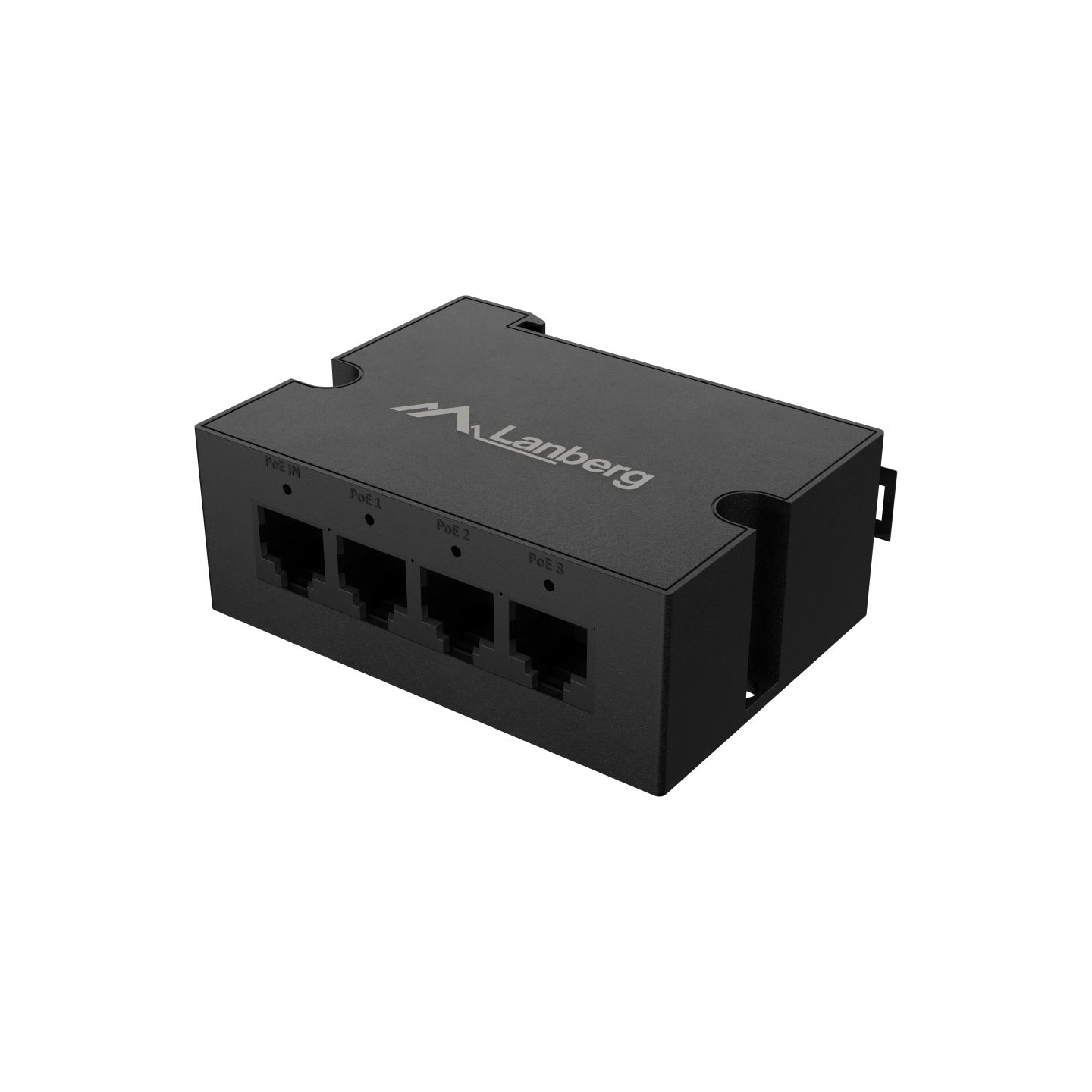 Lanberg Switch PoE Extender 1xIn 3xOut Fast Ethernet Din Rail at 30W metal clips | DIN-FE4-AT-30W
