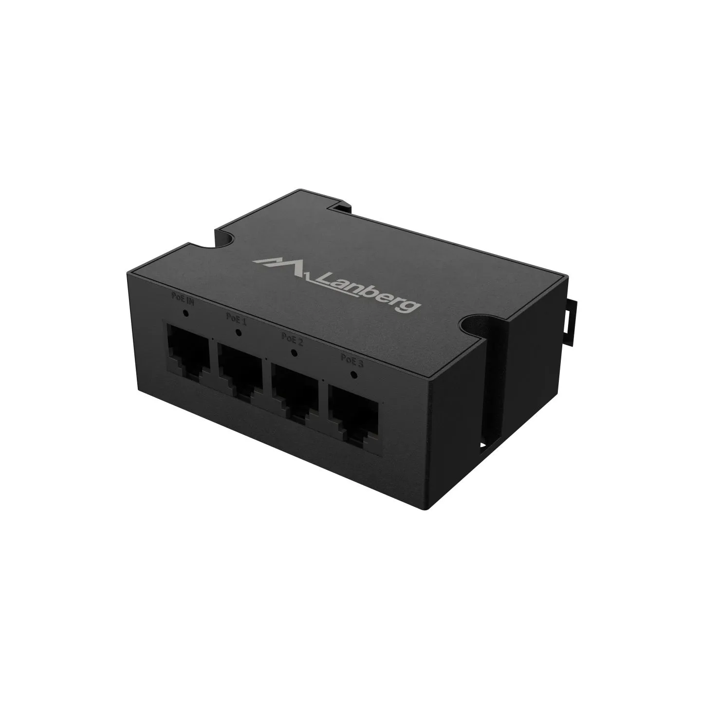 Lanberg Switch PoE Extender 1xIn 3xOut Fast Ethernet Din Rail at 30W metal clips | DIN-FE4-AT-30W