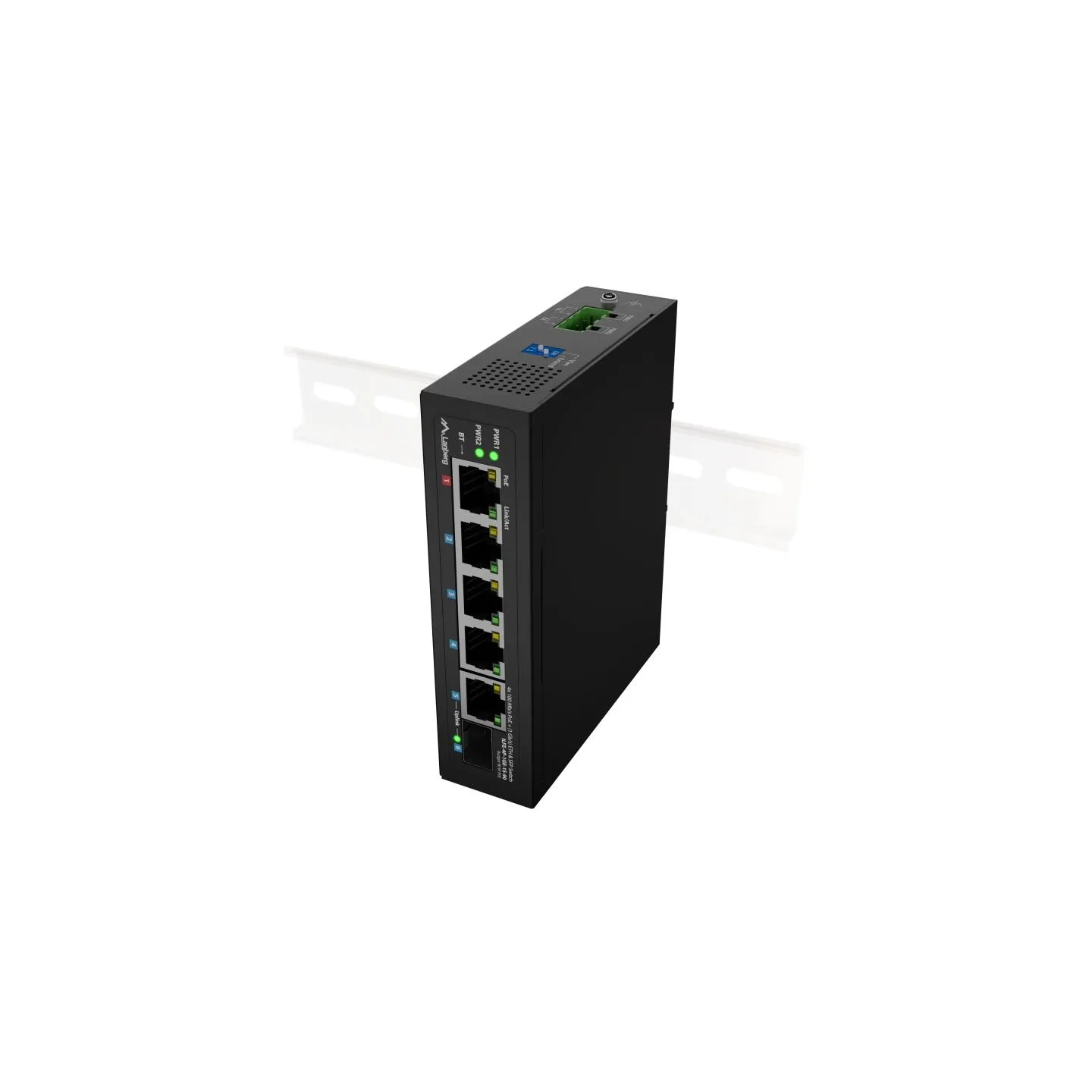 Lanberg Switch PoE 1xBT 3xAT SFP/ETH Din Unmanagment Fast Ethernet | ILFE-4P-1GE-1S-90