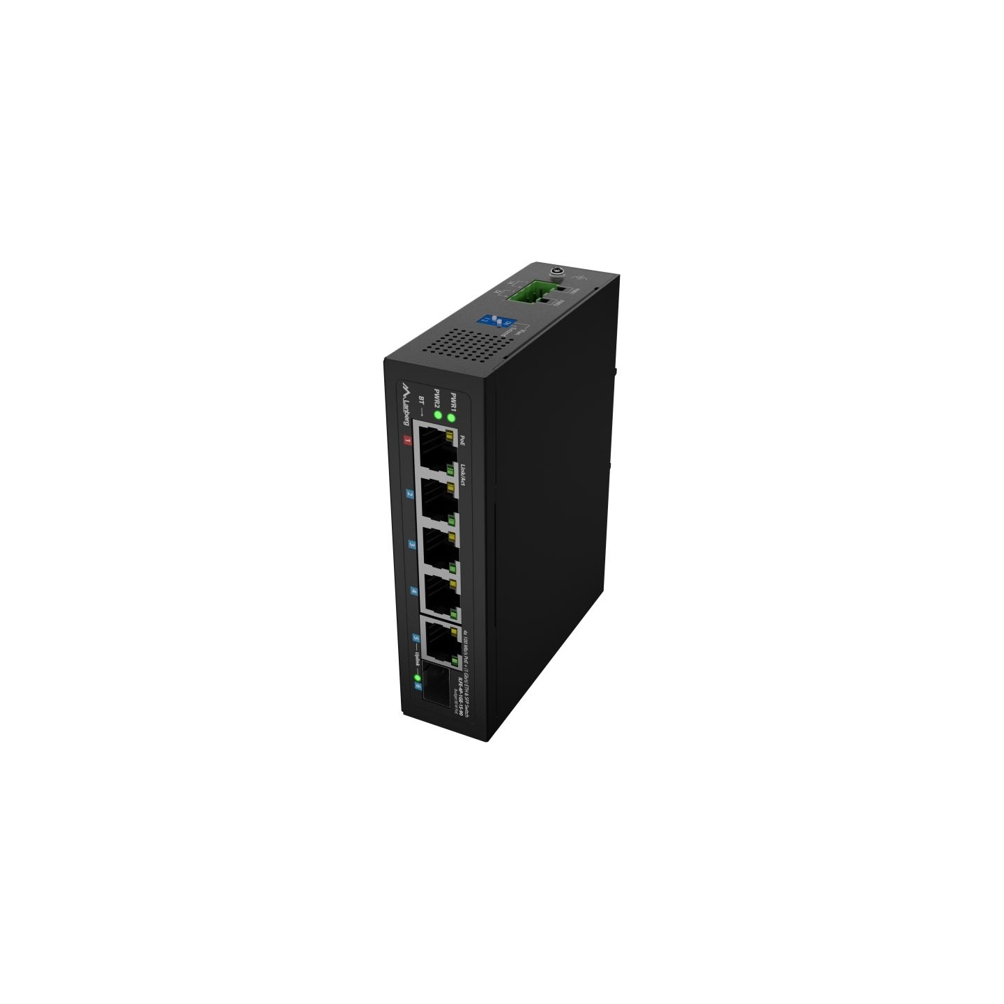Lanberg Switch PoE 1xBT 3xAT SFP/ETH Din Unmanagment Fast Ethernet | ILFE-4P-1GE-1S-90