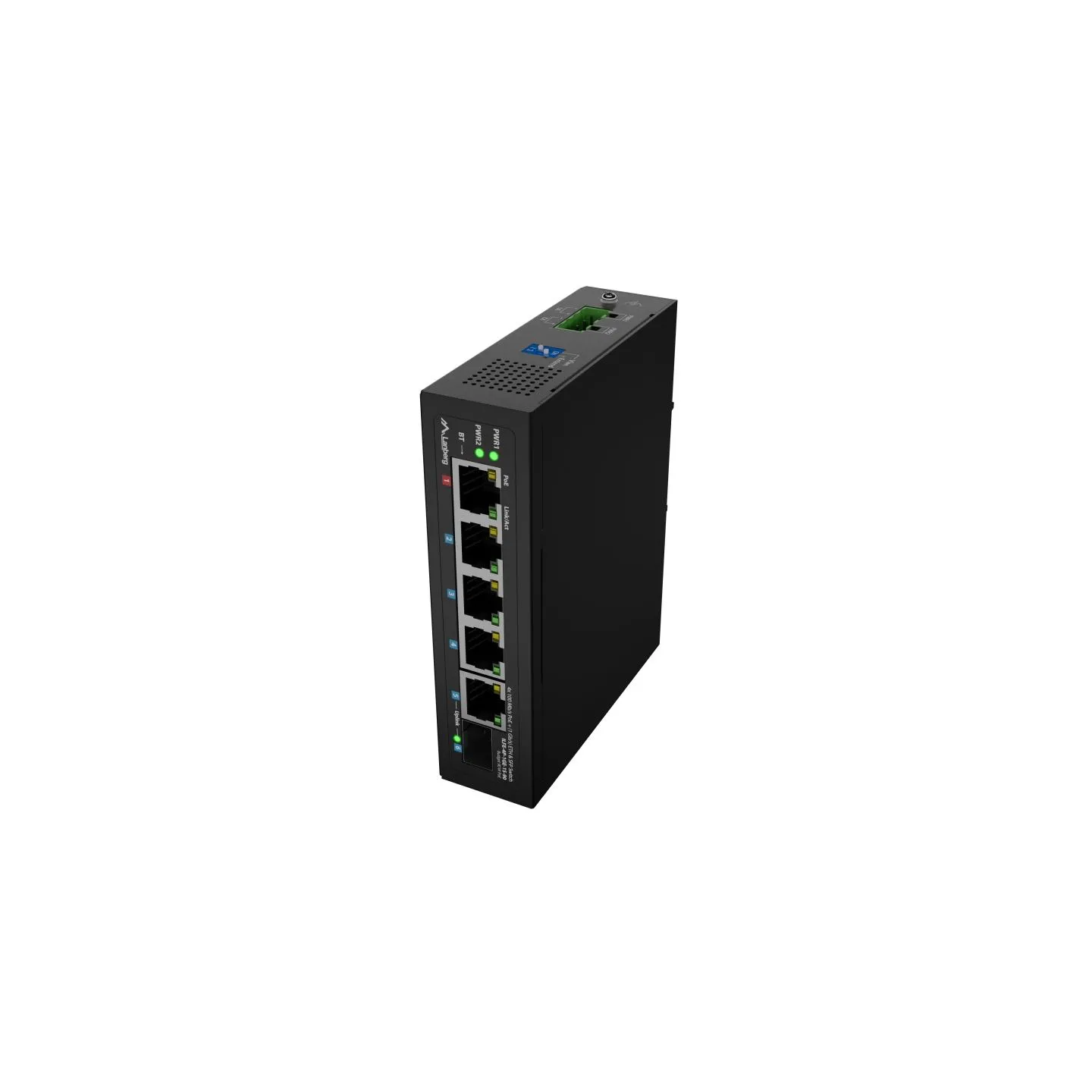 Lanberg Switch PoE 1xBT 3xAT SFP/ETH Din Unmanagment Fast Ethernet | ILFE-4P-1GE-1S-90