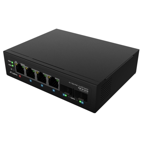 Lanberg Switch Light IndustrialPoE 1xBT 3xAT 2xSFP Din Unmanagment Gigabit Ethernet | ILGE-4P-2S-90 | Unmanaged | Din rail