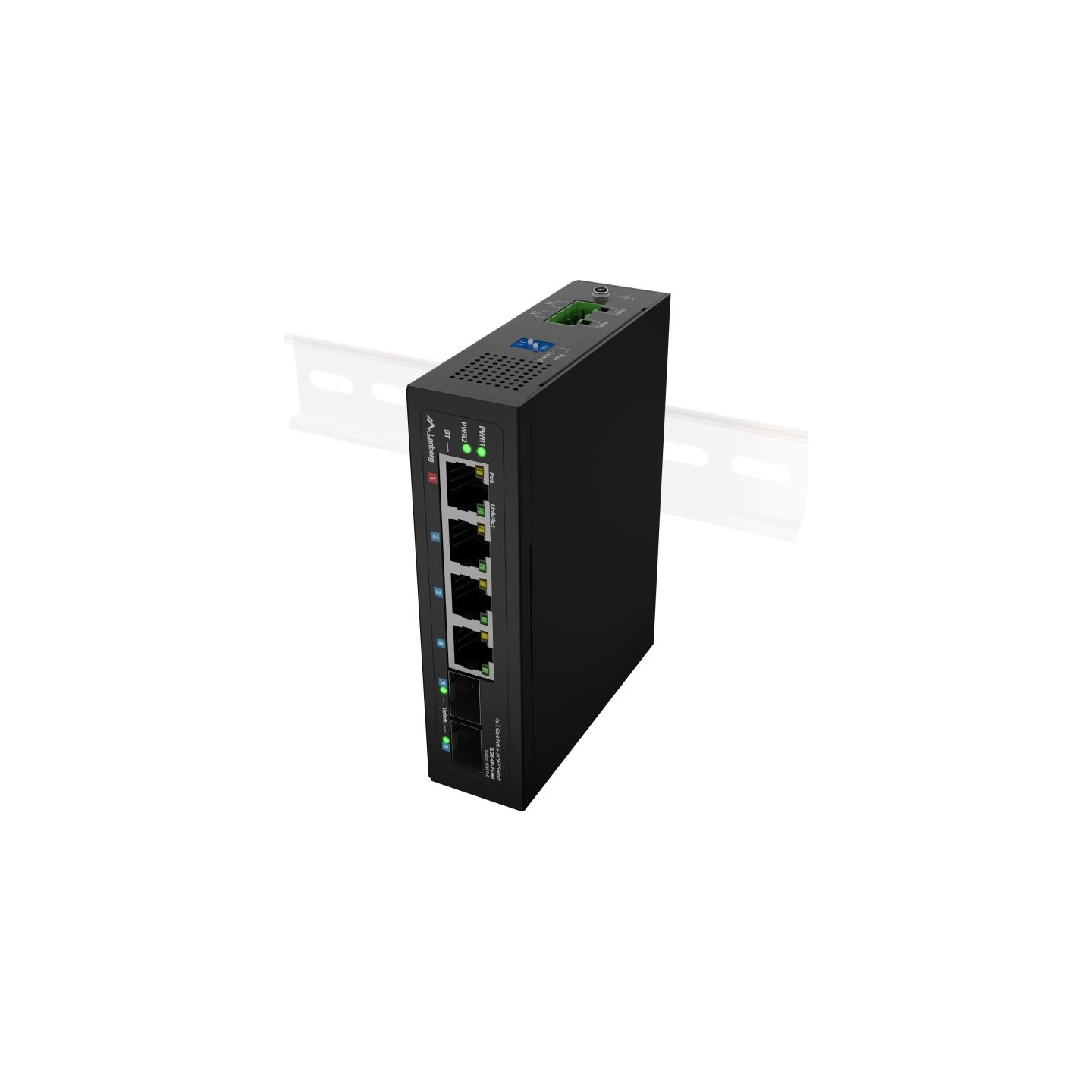 Lanberg Switch Light IndustrialPoE 1xBT 3xAT 2xSFP Din Unmanagment Gigabit Ethernet | ILGE-4P-2S-90 | Unmanaged | Din rail