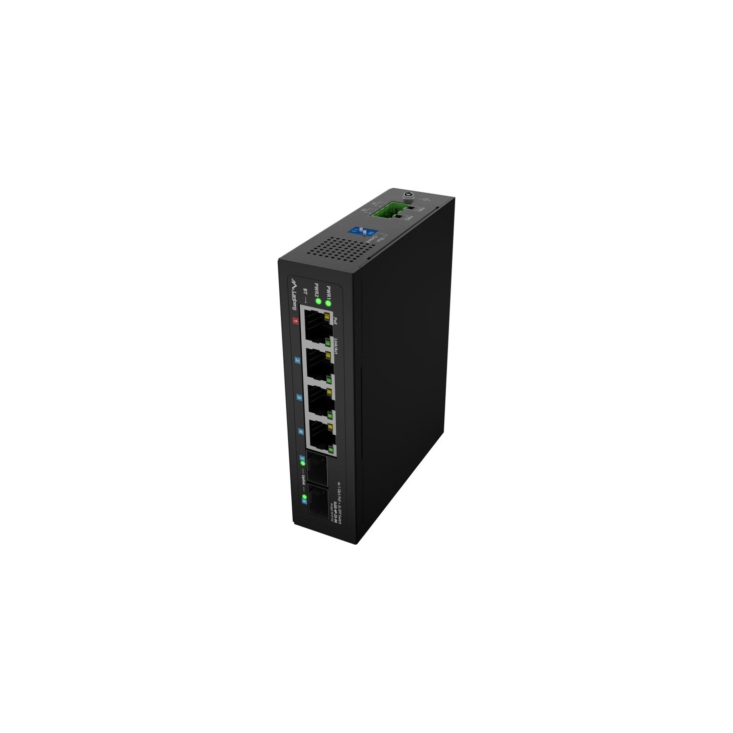 Lanberg Switch Light IndustrialPoE 1xBT 3xAT 2xSFP Din Unmanagment Gigabit Ethernet | ILGE-4P-2S-90 | Unmanaged | Din rail