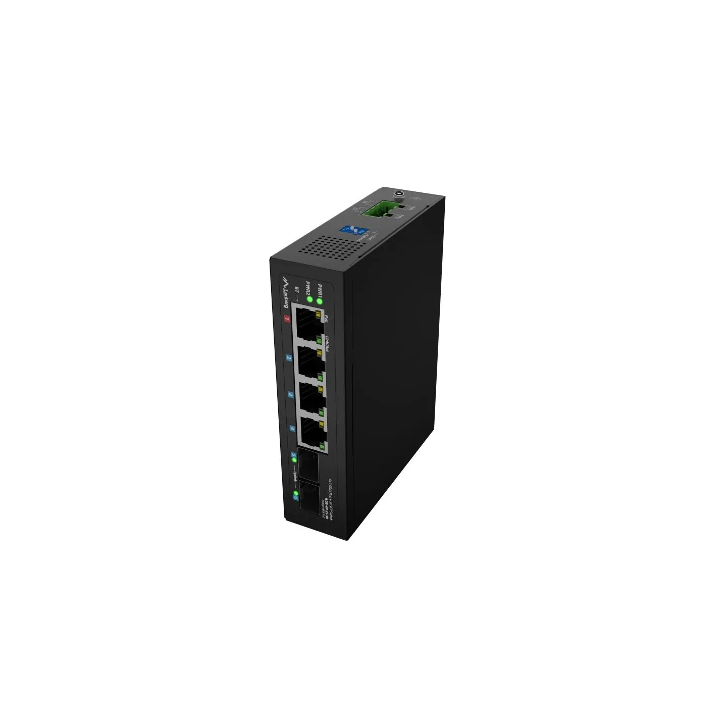 Lanberg Switch Light IndustrialPoE 1xBT 3xAT 2xSFP Din Unmanagment Gigabit Ethernet | ILGE-4P-2S-90 | Unmanaged | Din rail