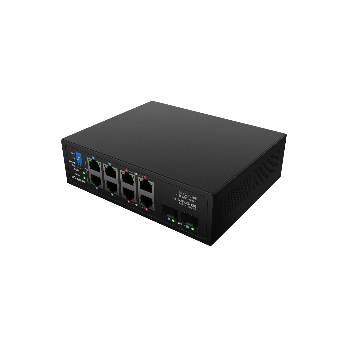 Lanberg Switch POE 4xBT 4xAT 2xSFP DIN