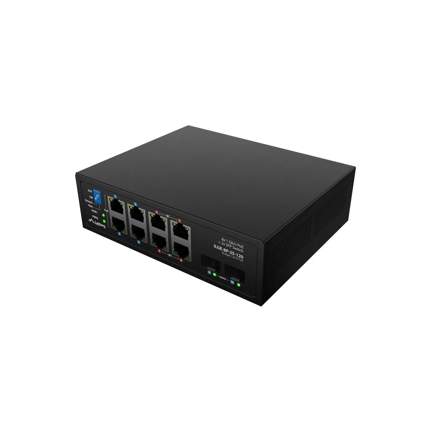 Lanberg Switch POE 4xBT 4xAT 2xSFP DIN