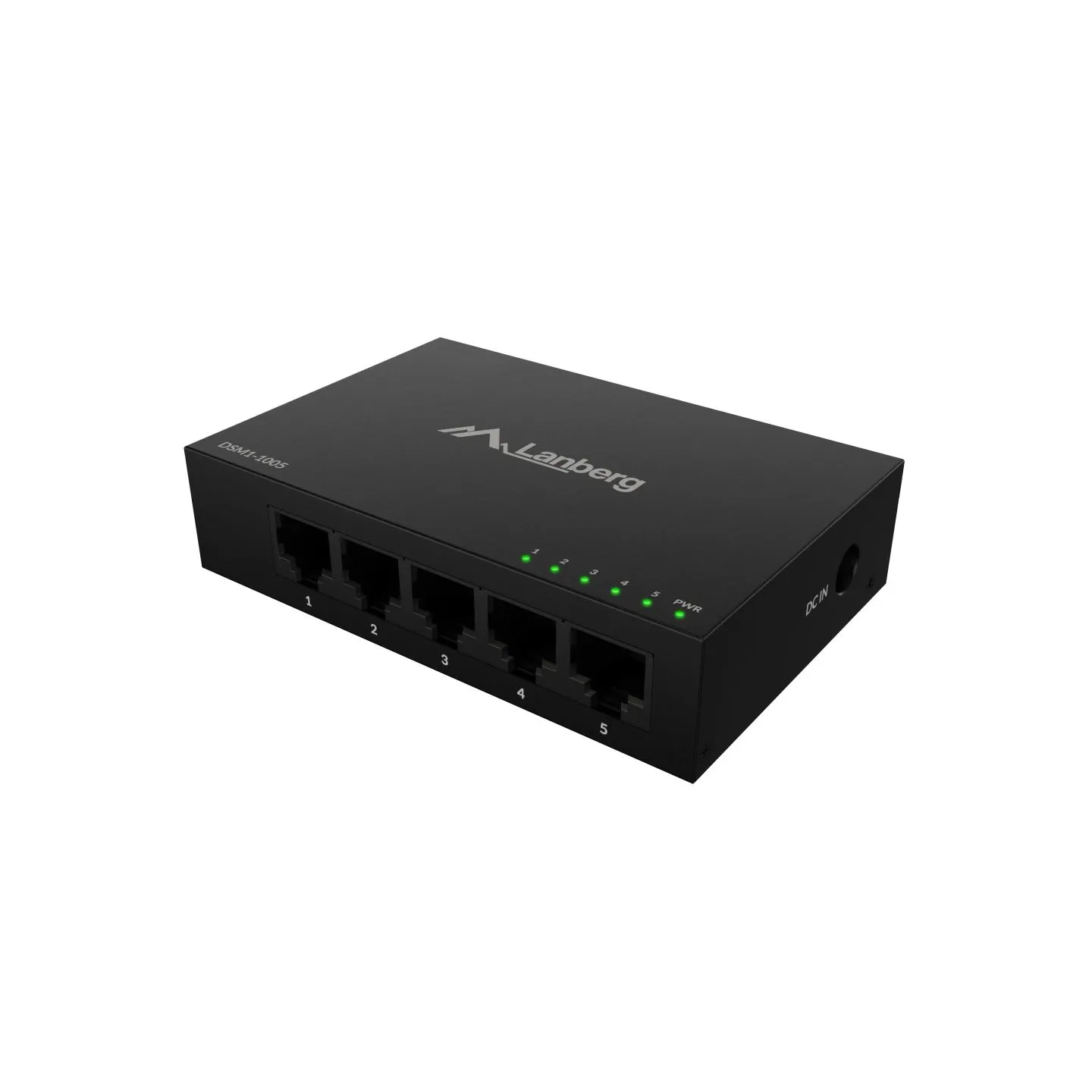 Lanberg Switch 5x1GB/s Unmanagment Gigabit Ethernet Desktop 12V metal case | DSM1-1005 | Unmanaged | Desktop