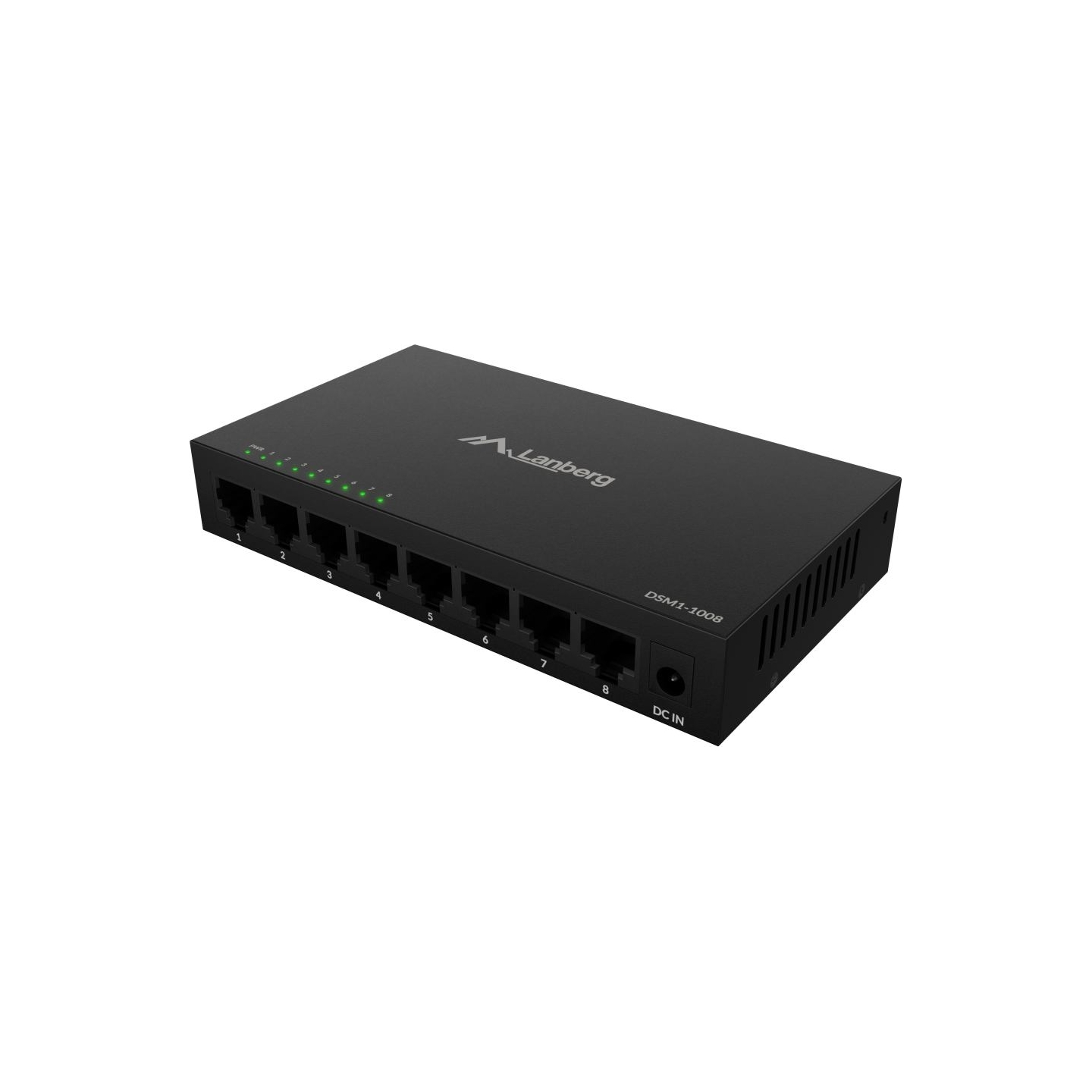 Lanberg Switch DSM1-1008 8×1Gb/s - Unmanaged Gigabit Ethernet Desktop, 12V (metal casing)