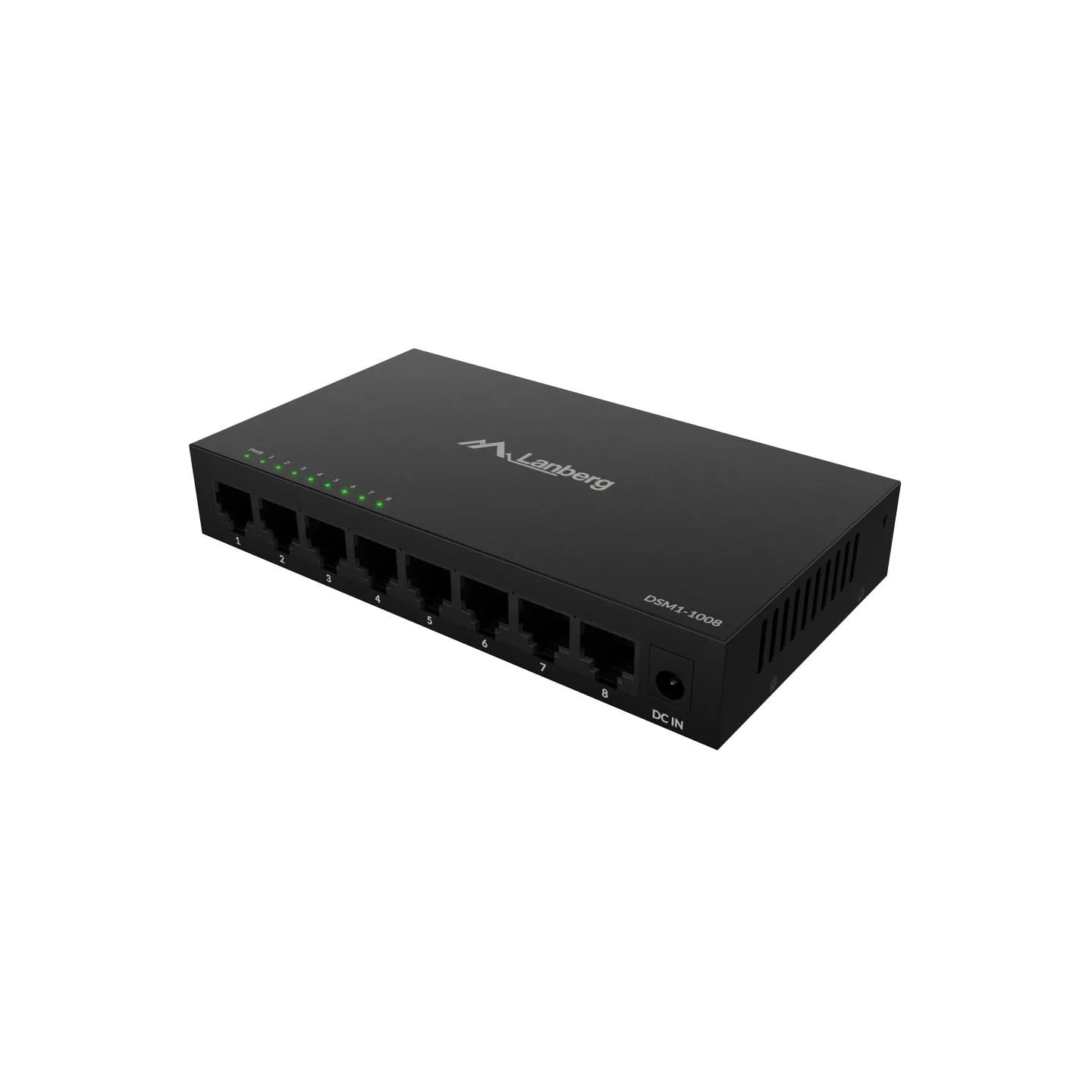 Lanberg Switch DSM1-1008 8×1Gb/s - Unmanaged Gigabit Ethernet Desktop, 12V (metal casing)