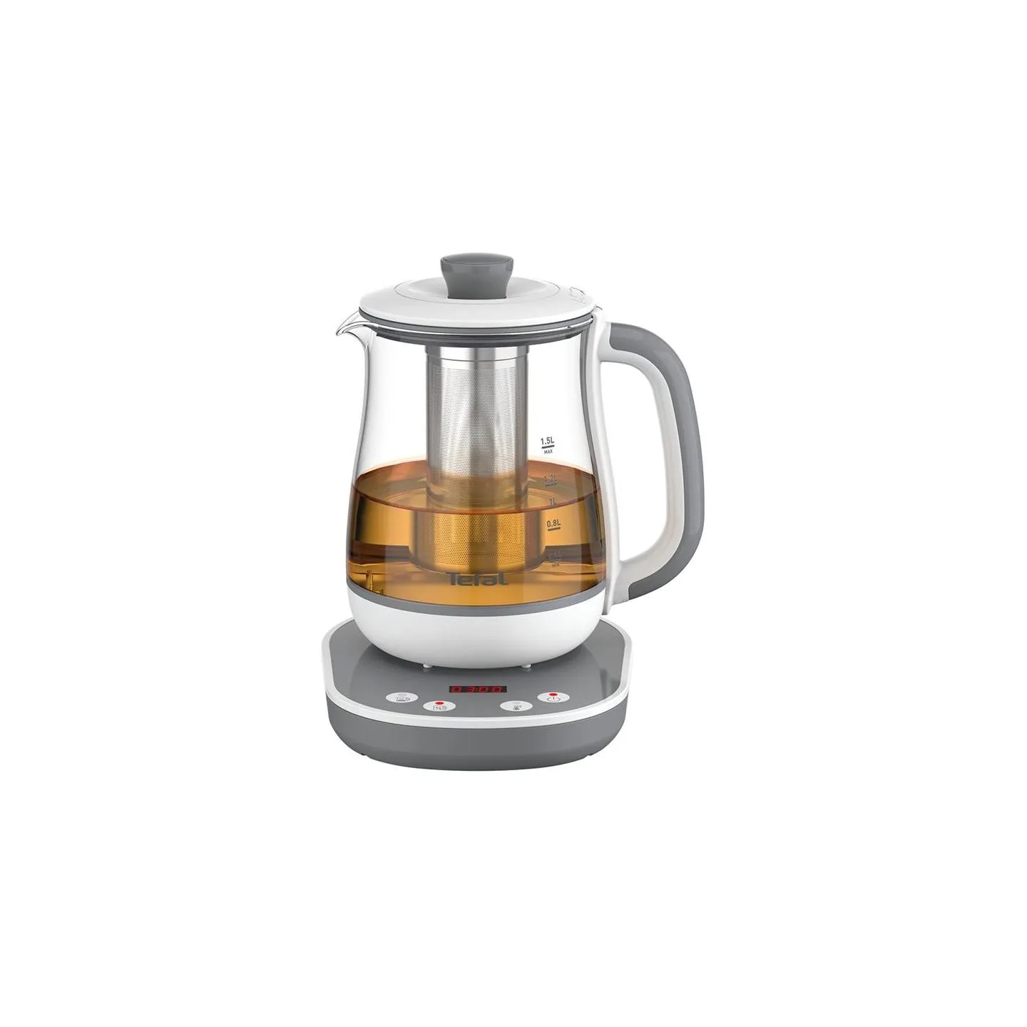 Tefal Tastea Kettle | BJ551B10 | Tea Kettle | 1400 W | 1.5 L | Glass | 360° rotational base | Grey/White