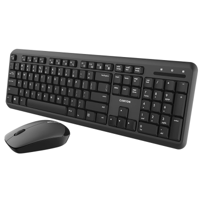 Canyon SET-W20 UK/US Keyboard+Mouse Velvet Wireless Black