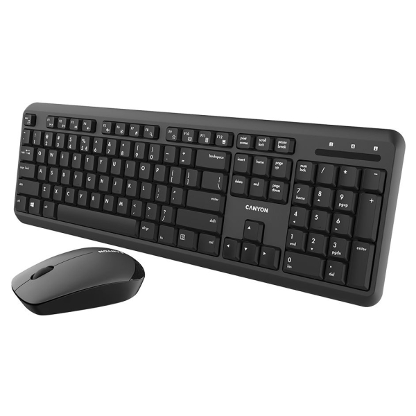 Canyon SET-W20 UK/US Keyboard+Mouse Velvet Wireless Black