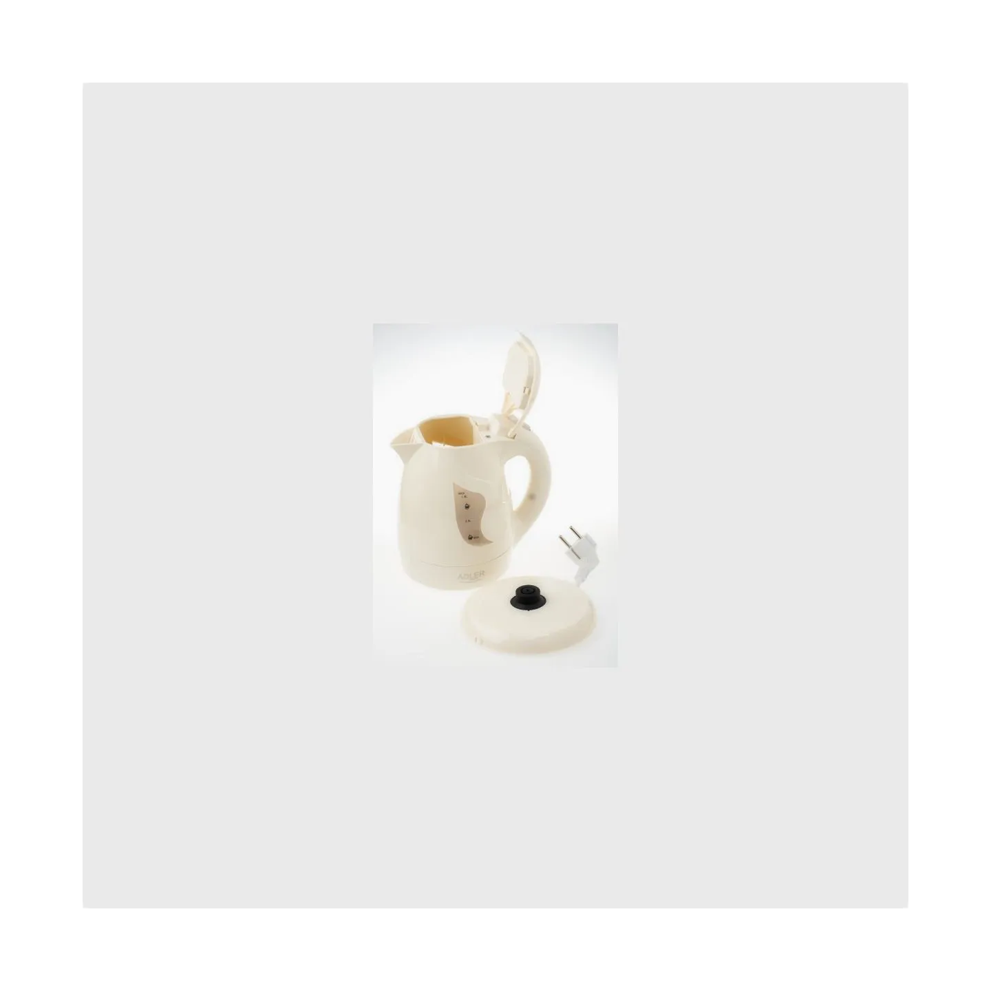 Adler | Kettle | AD 08 b | Standard | 850 W | 1 L | Plastic | 360° rotational base | Beige